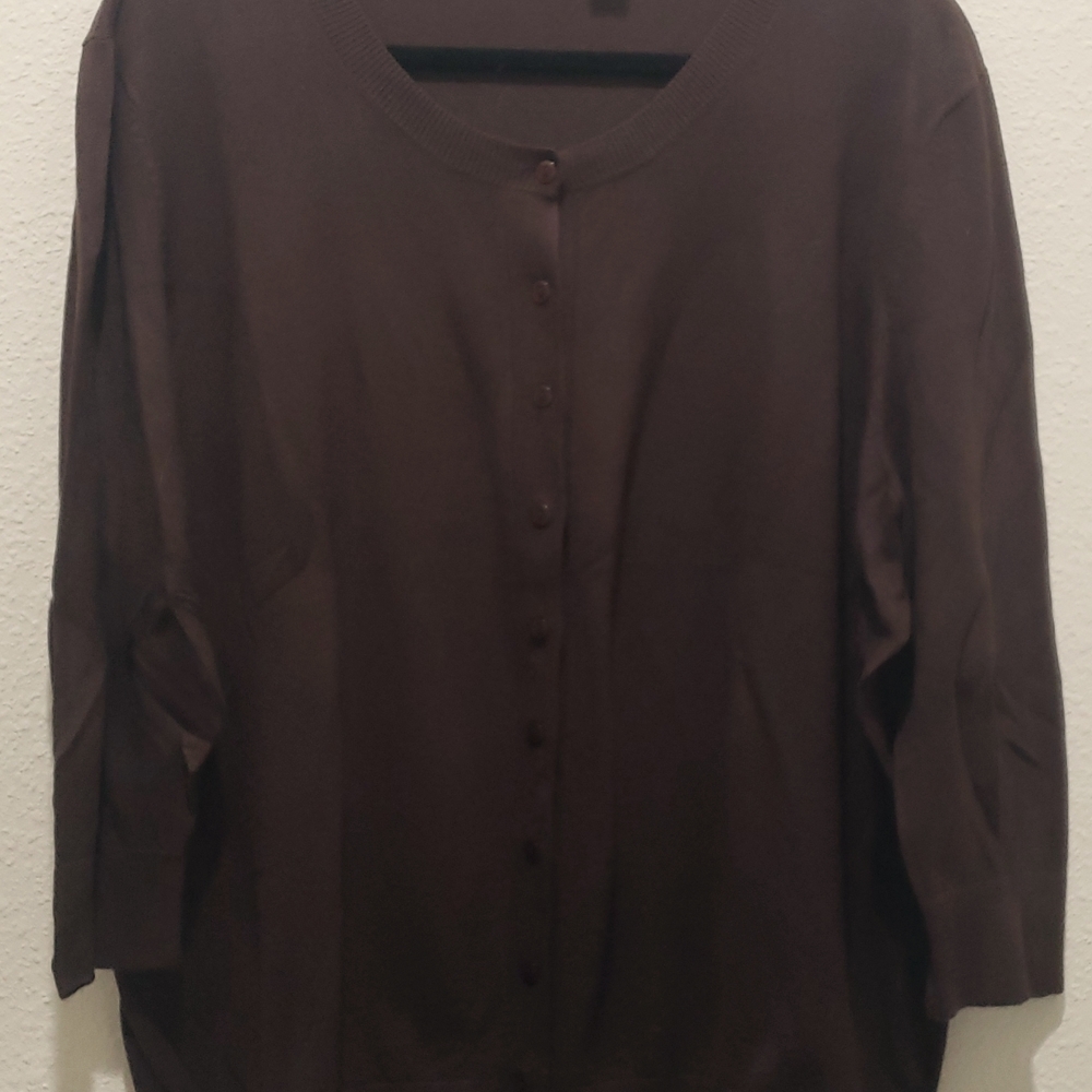 Brown button up cardigan size 3x
